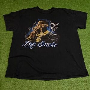 Pop Smoke Meet The Woo Version 2 Graphic Rap T-Shirt Band Concert Merch Black XL